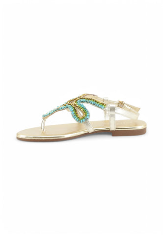 CAFE NOIR Sandali Infradito Donna Oro Azzurro Pietre C1GG9557-PE25-B019