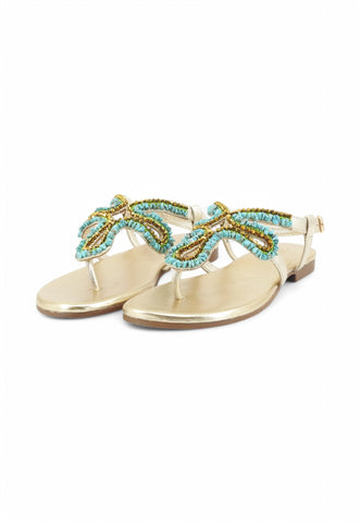 CAFE NOIR Sandali Infradito Donna Oro Azzurro Pietre C1GG9557-PE25-B019