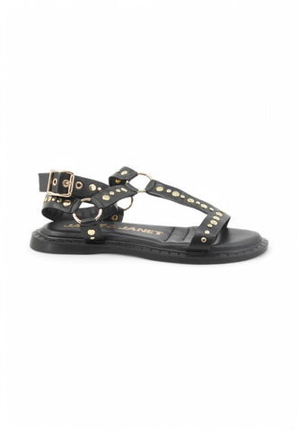 JANET Sandali Donna Nero Borchie J-143-PE25-J149