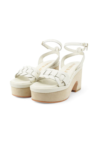 JANET Sandali Zeppe Donna Bianco Beige J-152-PE25-J156