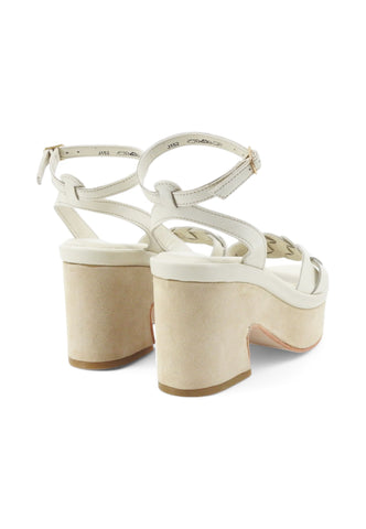 JANET Sandali Zeppe Donna Bianco Beige J-152-PE25-J156