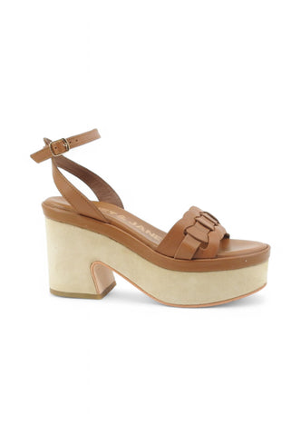 JANET Sandali Zeppe Donna Marrone J-152-PE25-J169