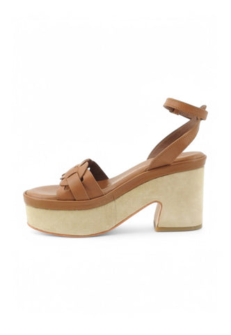 JANET Sandali Zeppe Donna Marrone J-152-PE25-J169