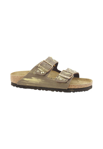 CUSTOM / BIRKENSTOCK Ciabatta Borchie Marrone Gold 151183-PE25