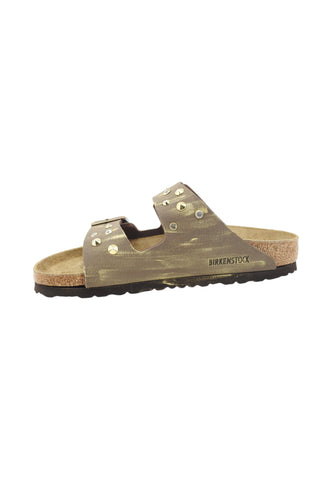 CUSTOM / BIRKENSTOCK Ciabatta Borchie Marrone Gold 151183-PE25