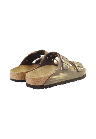 CUSTOM / BIRKENSTOCK Ciabatta Borchie Marrone Gold 151183-PE25