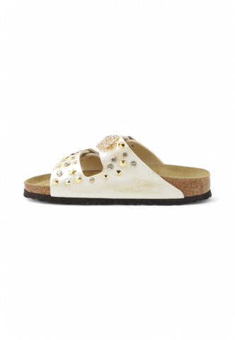 CUSTOM / BIRKENSTOCK Ciabatta Borchie Gioiello White Gold 1009921-PE25