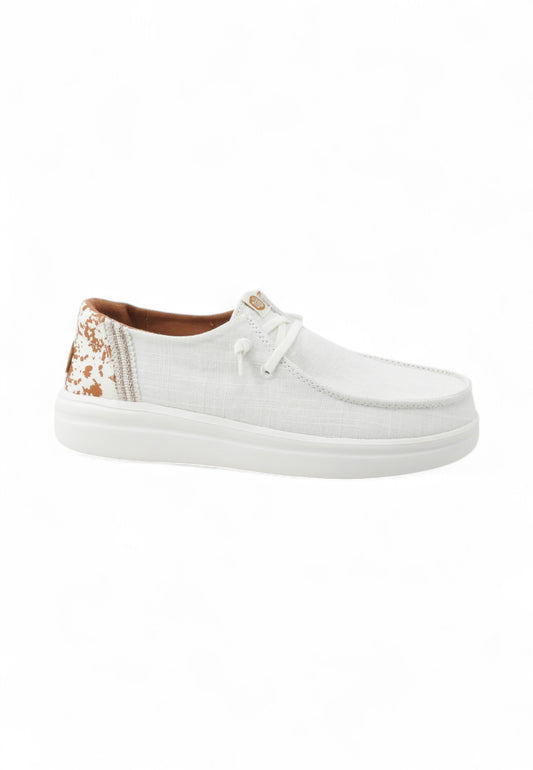 HEY DUDE Stringate Donna Bianco Animalier HD.43780-PE25-94S