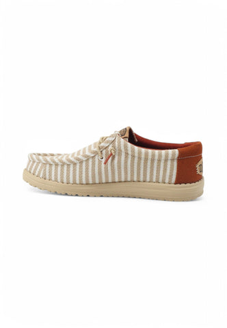 HEY DUDE Stringata Sportiva Uomo Beige Rosso HD.43094-PE25-9HR