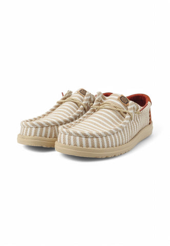 HEY DUDE Stringata Sportiva Uomo Beige Rosso HD.43094-PE25-9HR