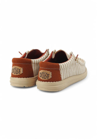 HEY DUDE Stringata Sportiva Uomo Beige Rosso HD.43094-PE25-9HR
