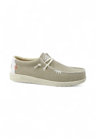 HEY DUDE Stringate Sportive Uomo Beige Bianco HD.40003-PE25-1LB