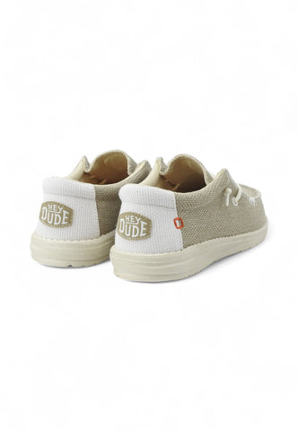 HEY DUDE Stringate Sportive Uomo Beige Bianco HD.40003-PE25-1LB