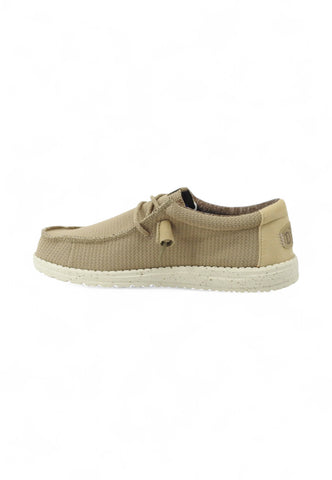 HEY DUDE Stringate Sportive Uomo Beige Bianco HD.40403-PE25-25W