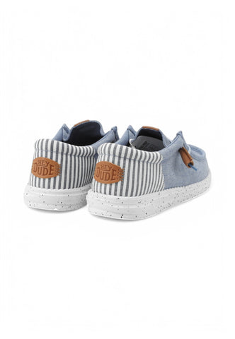 HEY DUDE Stringate Sportive Uomo Blu Denim Bianco HD.43126-PE25-4XA