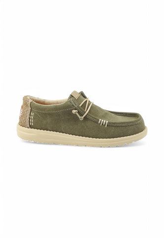 HEY DUDE Stringate Sportive Uomo Verde Beige HD.43084-PE25-3YT
