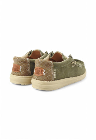 HEY DUDE Stringate Sportive Uomo Verde Beige HD.43084-PE25-3YT