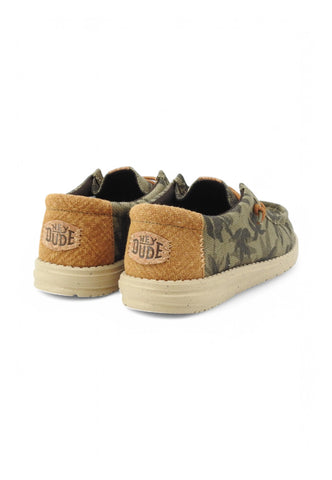 HEY DUDE Stringate Sportive Uomo Verde Marrone Fantasia HD.43087-PE25-3ZX