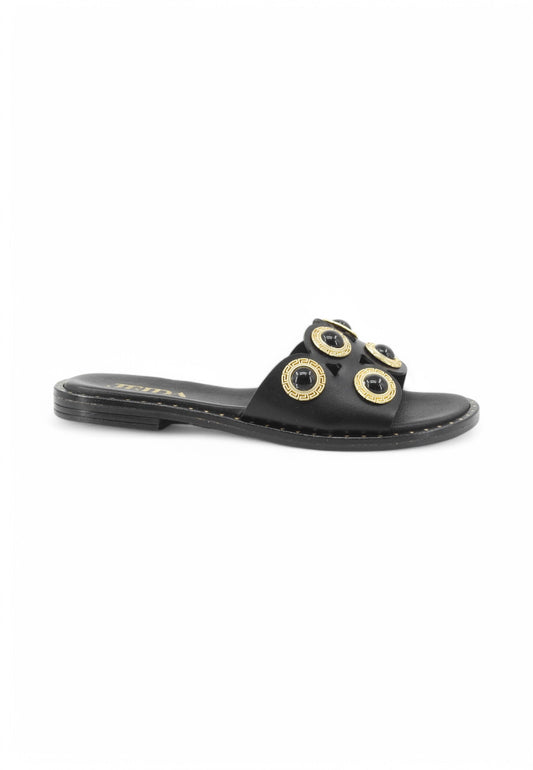 JEIDA Ciabatte Donna Nero Pietre J307 NO-PE25