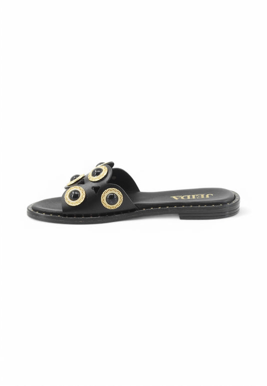 JEIDA Ciabatte Donna Nero Pietre J307 NO-PE25