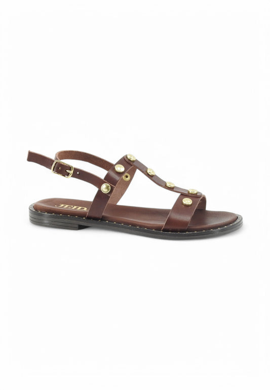 JEIDA Sandali Donna Marrone Borchie J304M-PE25