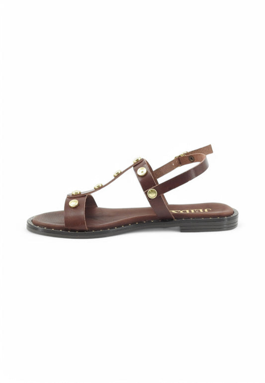JEIDA Sandali Donna Marrone Borchie J304M-PE25