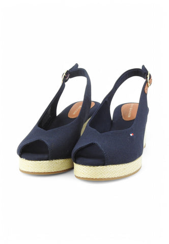 TOMMY HILFIGER Sandali Zeppa Donna Blu Beige FW0FW08595DW6-PE25