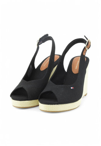 TOMMY HILFIGER Sandali Zeppa Donna Nero Beige FW0FW08597BDS-PE25