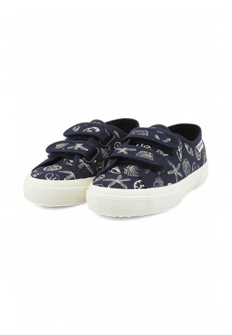 SUPERGA Sneakers Bambino Blu Bianco Fantasia S7137ZW-PE25-A8G