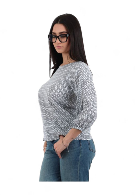 EMME MARELLA Camicia Donna Bianco Blu RACEMO-PE25-005