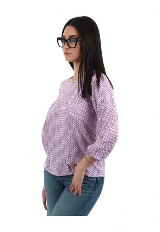 EMME MARELLA Camicia Donna Bianco Viola RACEMO-PE25-004