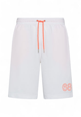 SUN68 Bermuda Tuta Uomo Bianco Arancione F35140-PE25-31