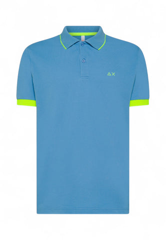 SUN68 Polo Uomo Azzurro Giallo A35120-PE25-56