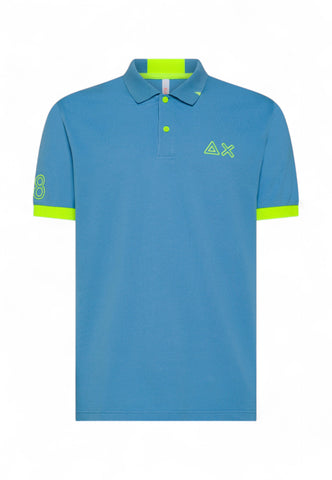 SUN68 Polo Uomo Azzurro Giallo A35122-PE25-56