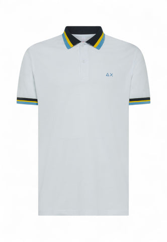 SUN68 Polo Uomo Bianco Multicolor A35117-PE25-01