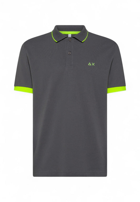 SUN68 Polo Uomo Grigio Giallo A35120-PE25-99