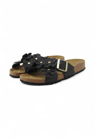 BIRKENSTOCK Ciabatte Donna Nero Fiori 1026734-PE25