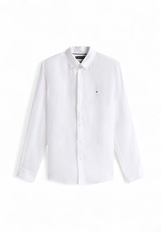 TOMMY HILFIGER Camicia Lino Uomo Bianco MW0MW34602YCF-PE25