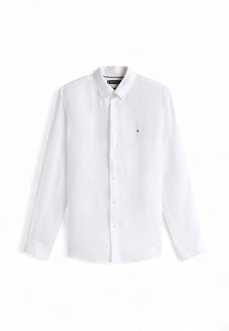 TOMMY HILFIGER Camicia Lino Uomo Bianco MW0MW34602YCF-PE25