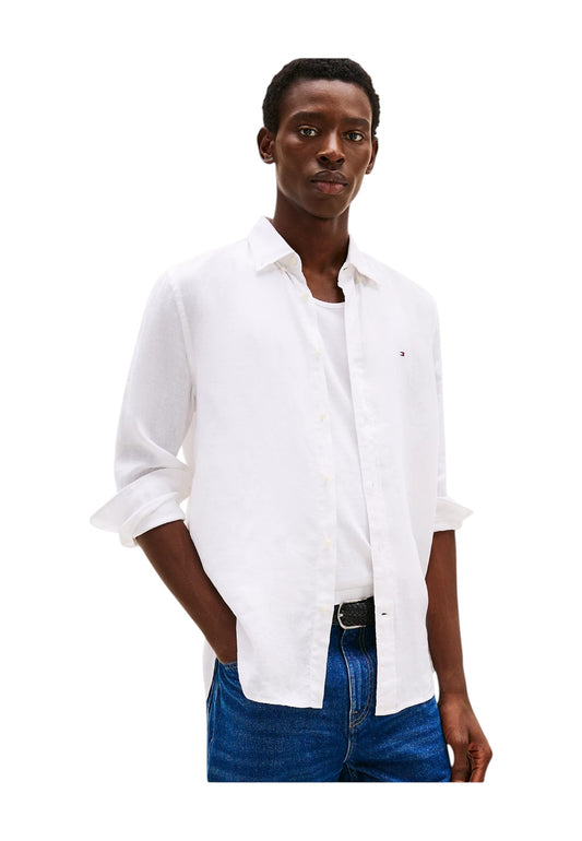 TOMMY HILFIGER Camicia Lino Uomo Bianco MW0MW34602YCF-PE25