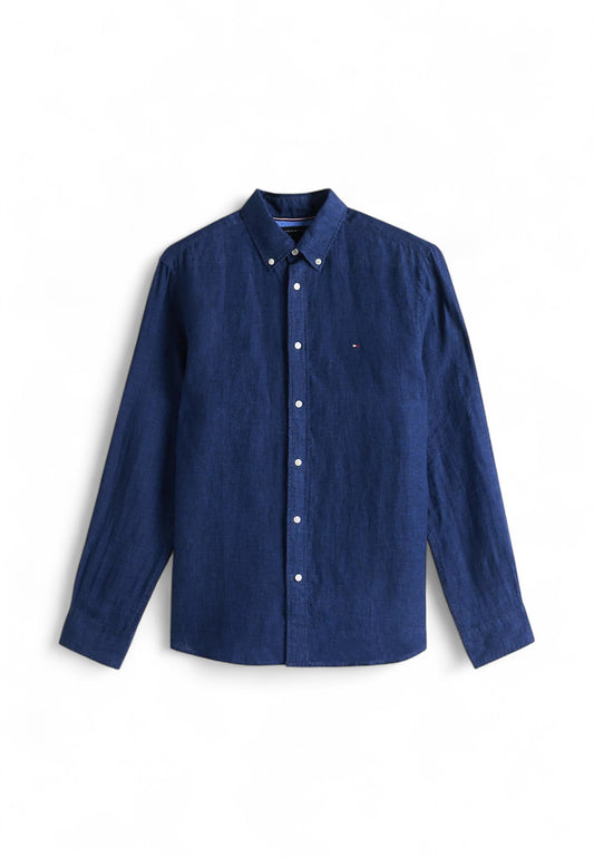 TOMMY HILFIGER Camicia Lino Uomo Blu MW0MW34602DCC-PE25