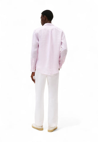 TOMMY HILFIGER Camicia Lino Uomo Rosa Bianco MW0MW385810D1-PE25