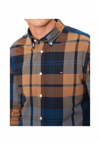 TOMMY HILFIGER Camicia Uomo Marrone Blu MW0MW37351-PE25