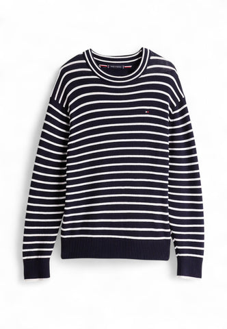 TOMMY HILFIGER Maglione Uomo Bianco Blu MW0MW389440A4-PE25