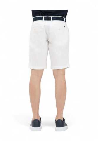 TOMMY HILFIGER Pantaloncini Corti Bermuda + Cintura  Uomo Bianco Blu MW0MW24874YCF-PE25