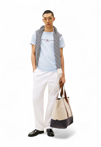 TOMMY HILFIGER T-Shirt Uomo Azzurro Blu MW0MW11797C1O-PE25