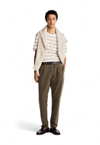 TOMMY HILFIGER T-Shirt Uomo Bianco Beige MW0MW372830FA-PE25