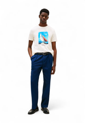 TOMMY HILFIGER T-Shirt Uomo Bianco con Stampa MW0MW38615Z00-PE25