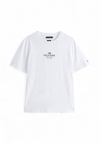TOMMY HILFIGER T-Shirt Uomo Bianco Nero MW0MW38980YBR-PE25