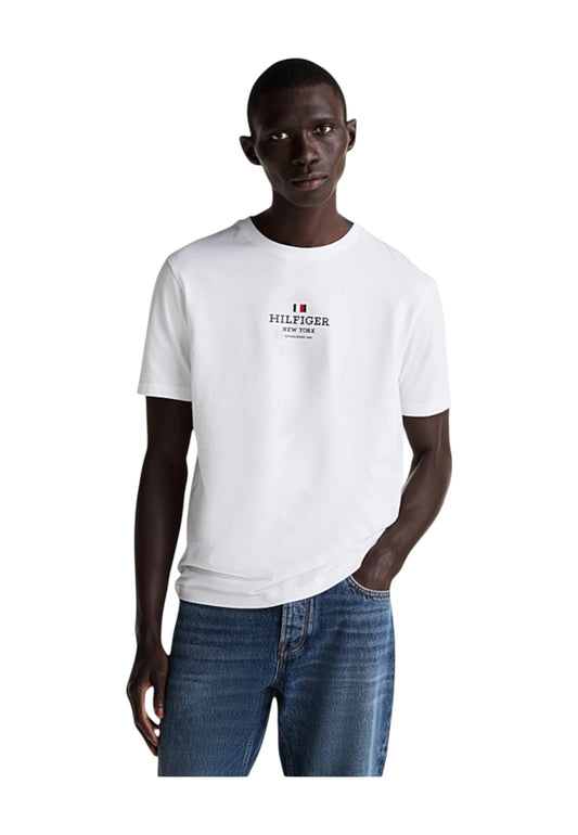 TOMMY HILFIGER T-Shirt Uomo Bianco Nero MW0MW38980YBR-PE25